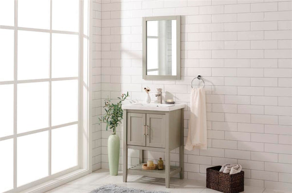 Legion Furniture 24-inch Kd White Gray Sink Vanity