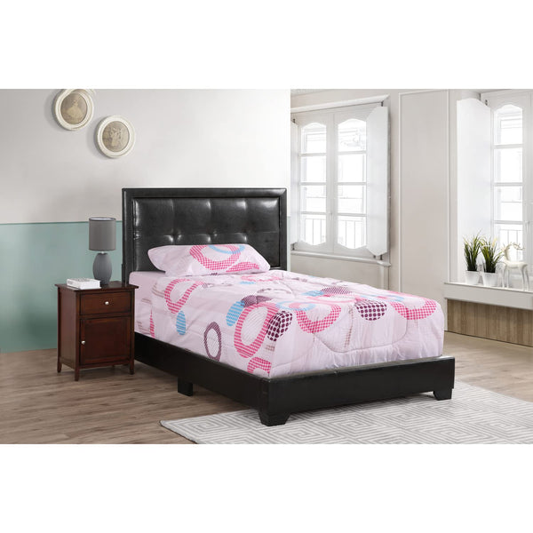 Glory Furniture Panello Faux Leather Upholstered Full Bed in Black