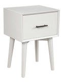 Alpine Furniture Flynn Wood 1 Drawer End Table in White