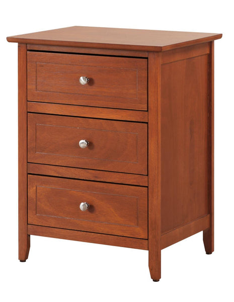 Glory Furniture 3 Drawer Nightstand, Oak