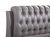 Glory Furniture Marilla Faux Leather Upholstered Twin Bed in Light Gray