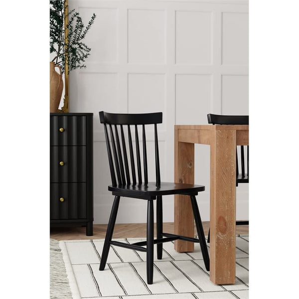 Alpine Furniture Lyra Dining Chair, 18 x 34 x 19.5, Black