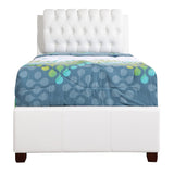 Glory Furniture Marilla Faux Leather Upholstered Twin Bed in White