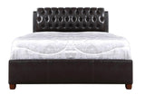 Glory Furniture Marilla Faux Leather Upholstered Queen Bed in Dark Brown