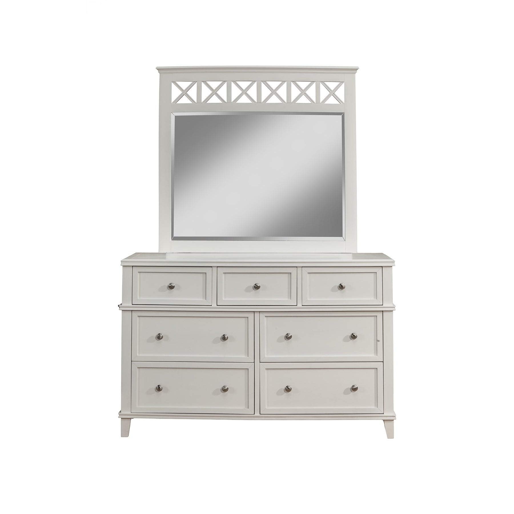 Alpine Furniture Potter Wooden Bedroom Mirror in White