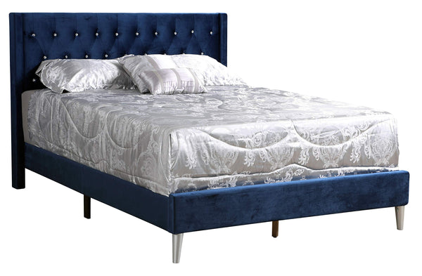 Glory Furniture Bergen Full, Navy Blue Upholstered bed,
