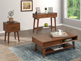 Alpine Furniture Flynn Wood 1 Drawer End Table in Acorn (Brown)