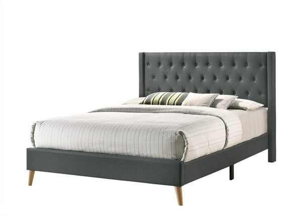 Glory Furniture Bergen Queen, Gray Upholstered bed,