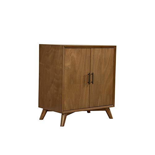 Alpine Furniture Flynn Small Wood Bar Cabinet in Acorn Brown
