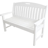 Hanover Outdoor Furniture, White HVNB48WH Avalon All Weather Porch Bench, 48"