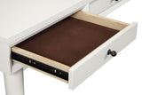 Alpine Furniture Flynn Large Wood 3 Drawer Desk in White