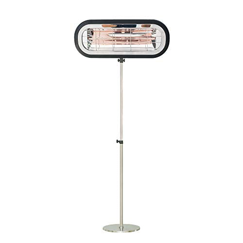 Hanover 1500W 18'' Portable Electric Infrared Halogen Heat Lamp with Mounting Bracket and Stand | Powerful Heating for Outdoor Areas up to 122 Sq. Ft. | Ideal for Porch, Garage, Workshop, Patio