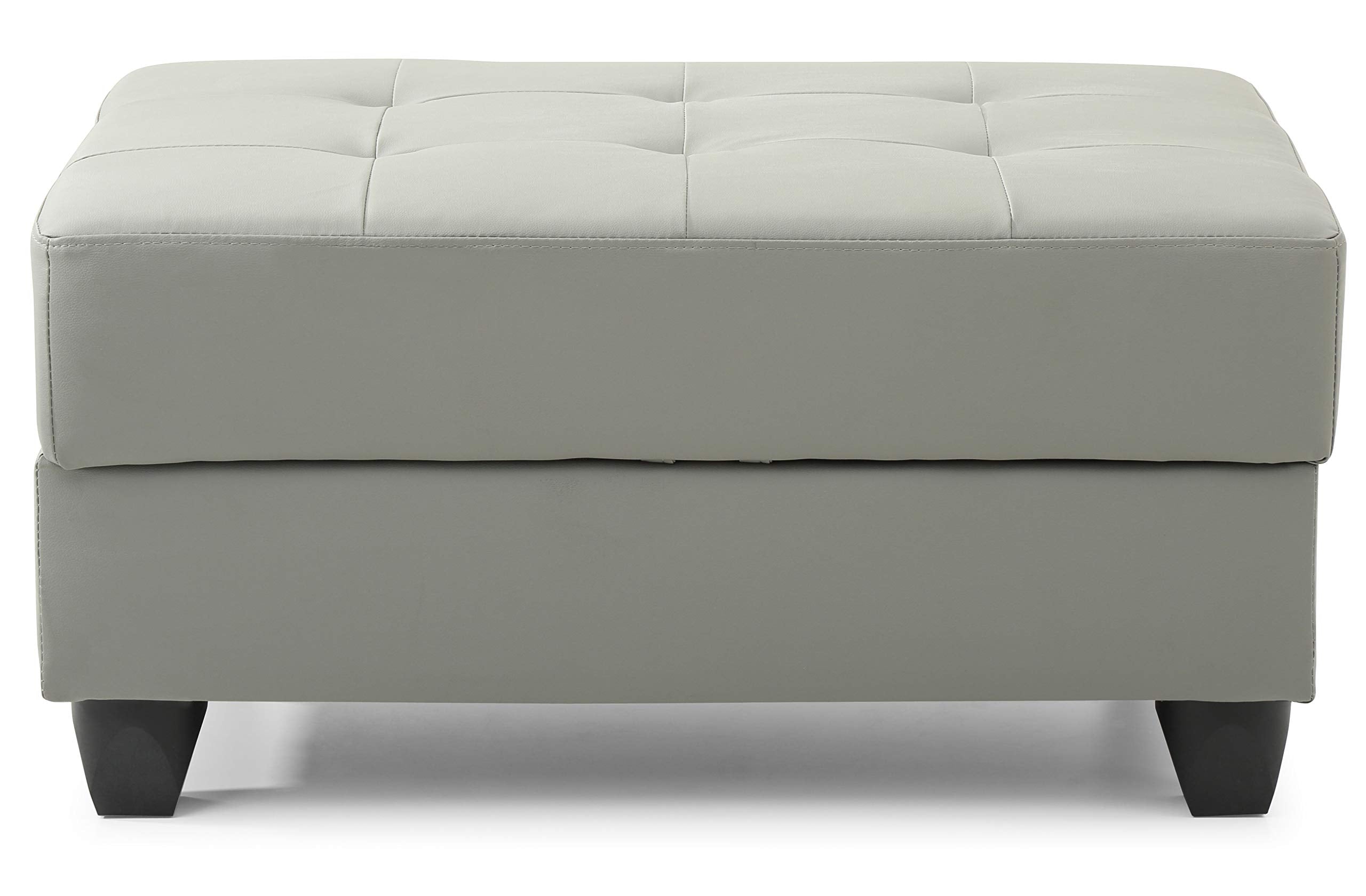 Glory Furniture Nyla Ottoman, Gray. Living Room Furniture 18" H x 37" W x 26" D