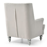 Glory Furniture Pamona Velvet Chair in Ivory