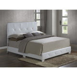 Glory Furniture Nicole Faux Leather Upholstered Queen Bed in White