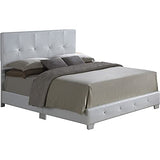 Glory Furniture Nicole Faux Leather Upholstered Full Bed in White