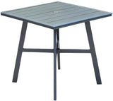 Hanover Aluminum 30" Square Slat-Top Bistro Table, Gunmetal