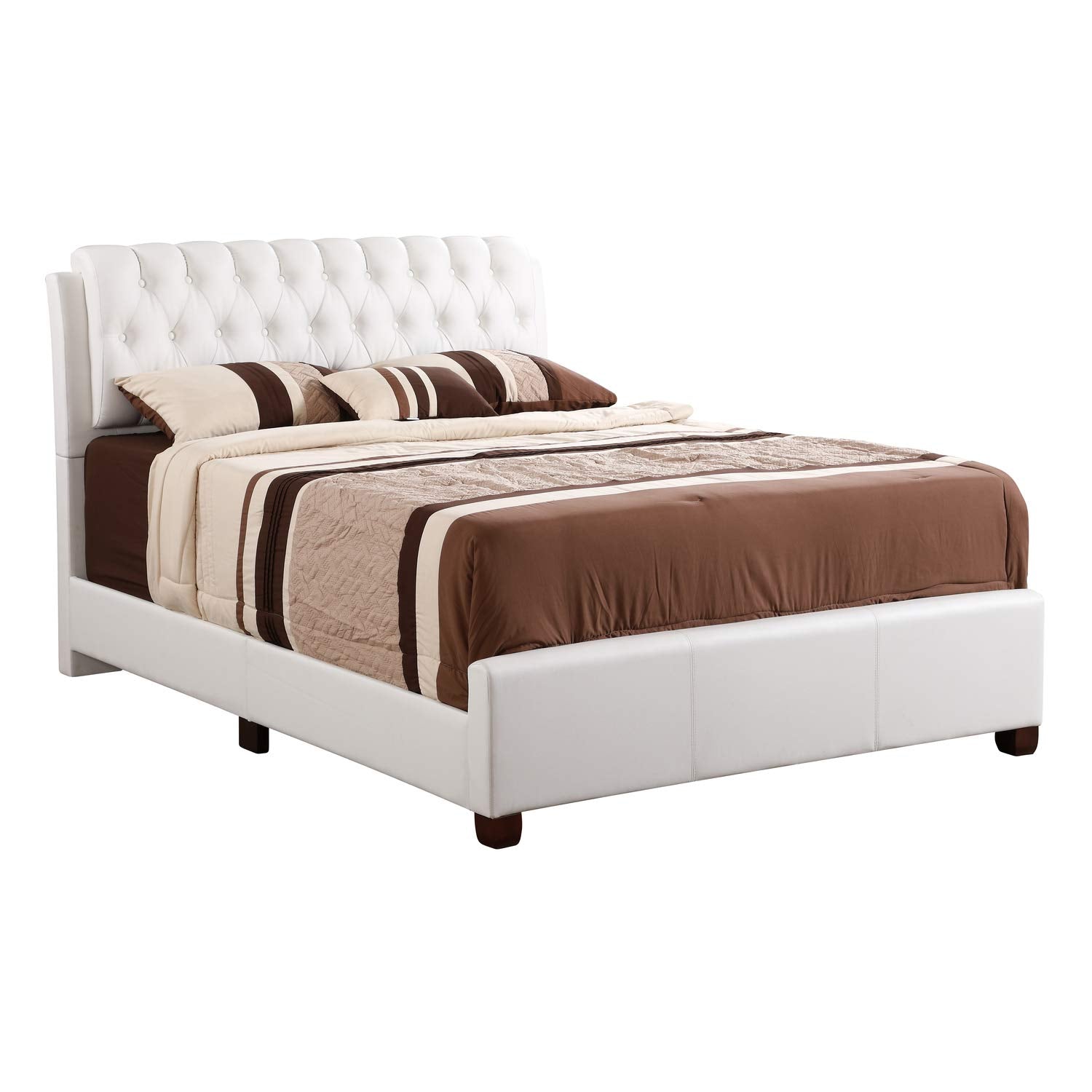 Glory Furniture Marilla Faux Leather Upholstered Queen Bed in White