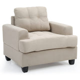 Glory Furniture Sandridge Microsuede Chair in Vanilla
