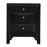 Glory Furniture Marilla 3 Drawer Nightstand in Black