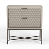Origins by Alpine Milo 2 Drawer Nightstand in Taupe