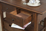 Alpine Furniture Caldwell Wood Kitchen Cart in Antique Cappuccino Brown