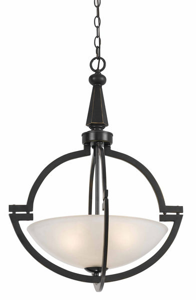 Cal Lighting FX-3552/1P Transitional Three Light Pendant from Pendant Collection in Bronze / Dark Finish, 20.00 inches