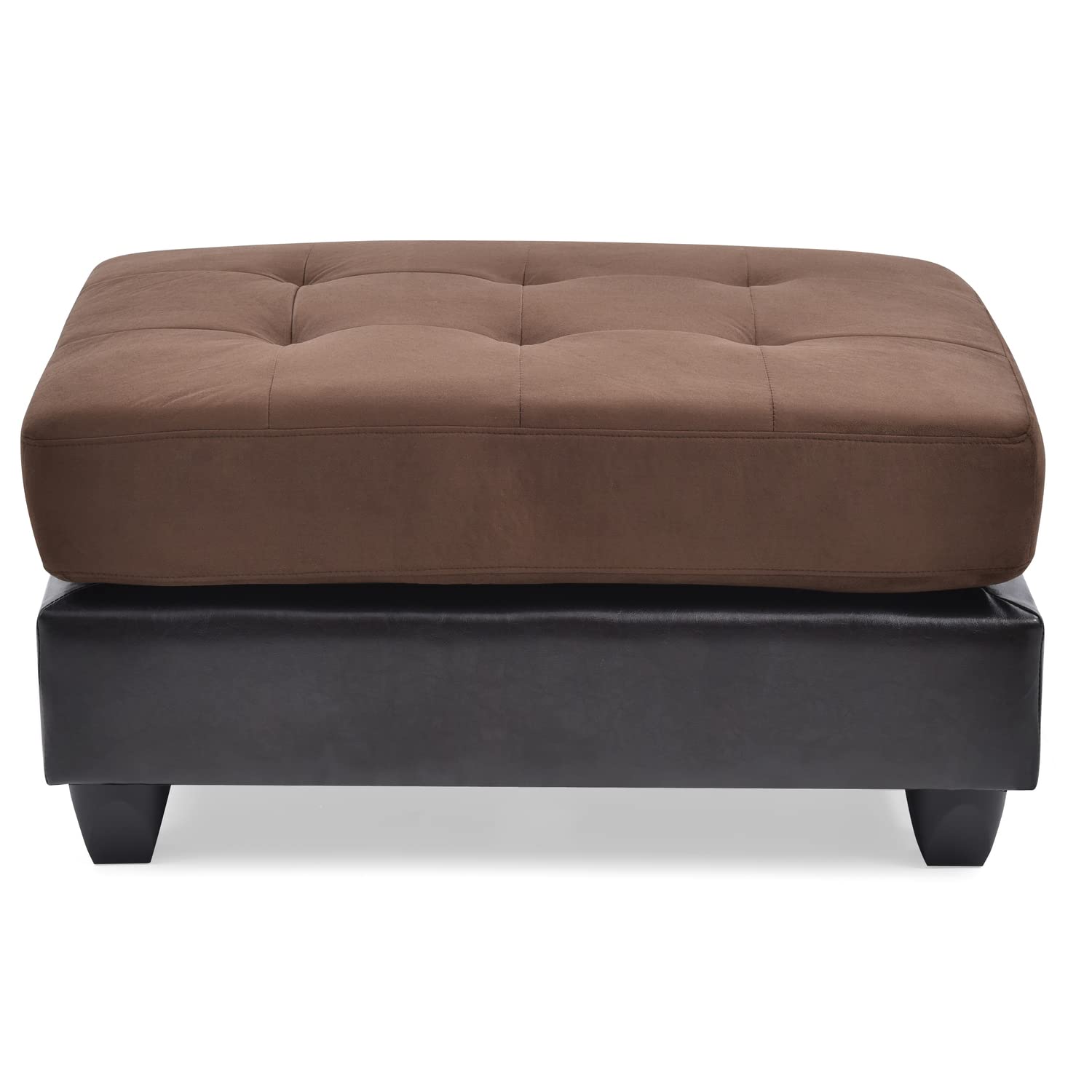 Glory Furniture Pounder Microsuede Ottoman in Chocolate