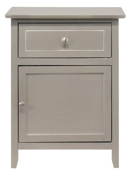 Glory Furniture 1 Drawer /1 Door Nightstand, Silver Champagne