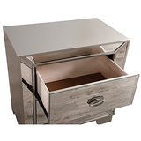 Glory Furniture Hollywood Hills 2 Drawer Nightstand in Silver Champagne