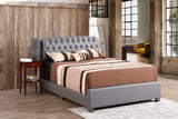 Glory Furniture Marilla Faux Leather Upholstered Full Bed in Light Gray