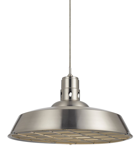 Cal Lighting UP-1112-6-BS Restoration One Light Pendant from Line Voltage Uni Pack Pendants Collection in Pewter, Nickel, Silver Finish, 20.00 inches