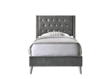 Glory Furniture Bergen Twin, Gray Upholstered bed,