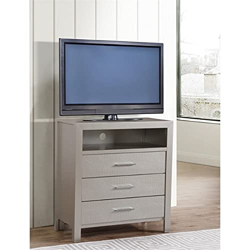 Glory Furniture Glades 6 Drawer TV Stand in Silver Champagne