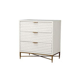 Origins by Alpine White Pearl Small Wood 3 Drawer Accent Chest in White
