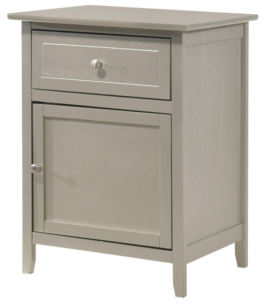 Glory Furniture 1 Drawer /1 Door Nightstand, Silver Champagne