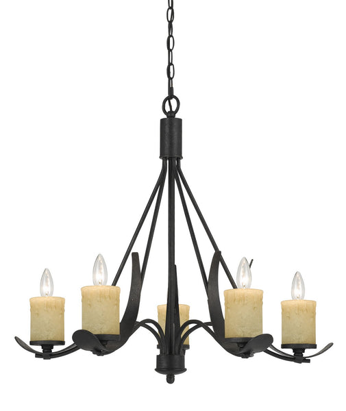 Cal Lighting FX-3561/5 Transitional Five Light Chandelier from Morelis Collection in Bronze/Dark Finish, 28.00 inches
