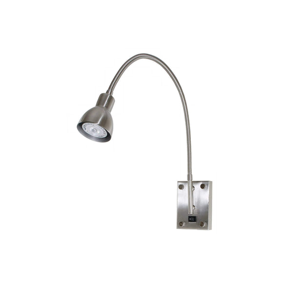 Cal 2.62" Height Metal Fixture in Brushed Steel LED 6W/Brushed Steel/Metal/Round/Brushed Steel/Task & Functional
