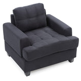 Glory Furniture Sandridge Microsuede Chair in Black