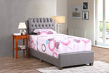 Glory Furniture Marilla Faux Leather Upholstered Twin Bed in Light Gray