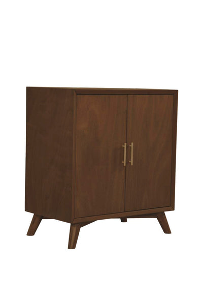 Alpine Furniture Flynn Small Bar Cabinet in Walnut