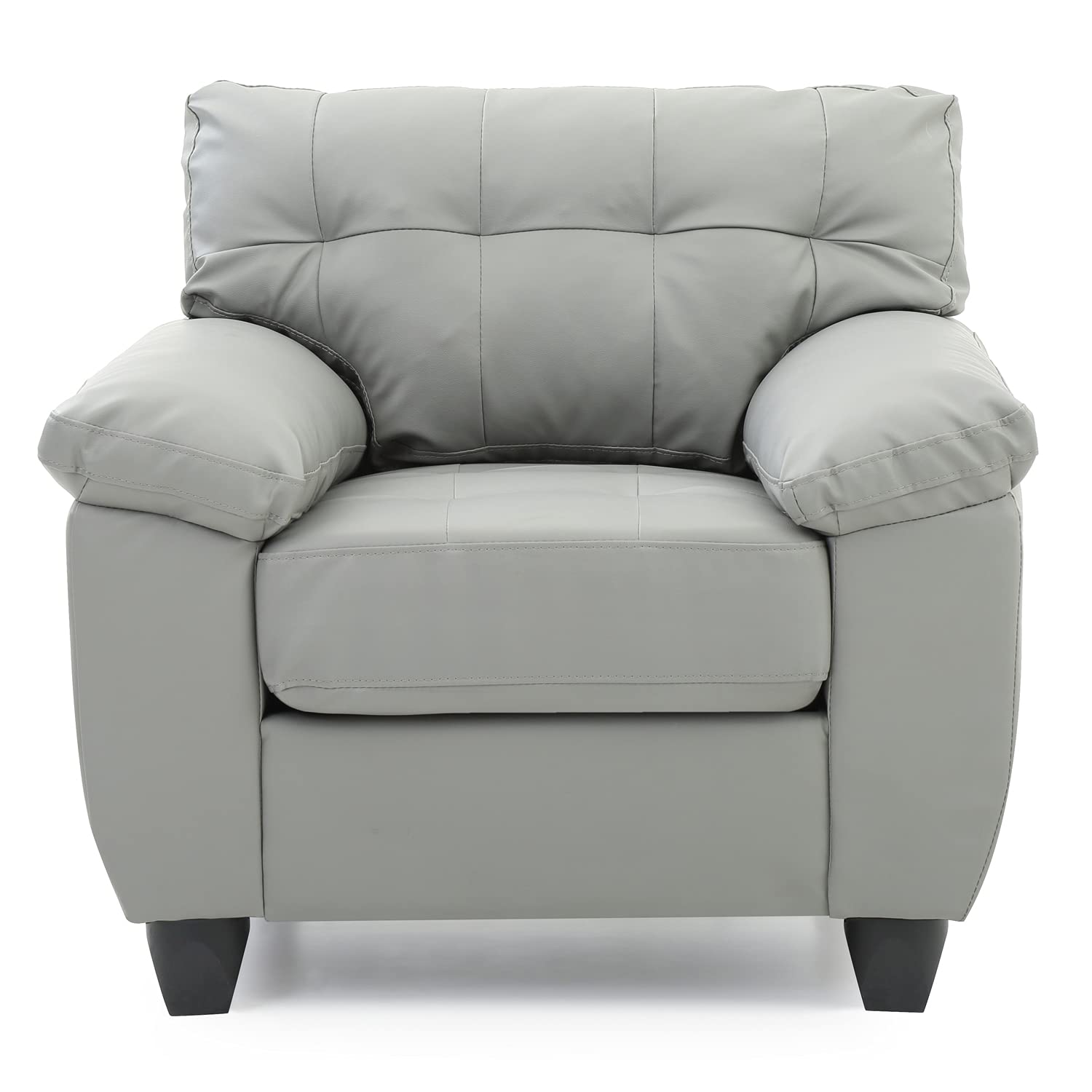 Glory Furniture Gallant Faux Leather Chair in Gray