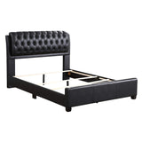 Glory Furniture Marilla Faux Leather Upholstered Queen Bed in Black