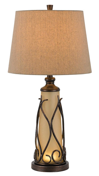 Cal Lighting BO-2348TB Transitional Two Light Table Lamp from Taylor Collection in Bronze/Dark Finish, 15.00 inches