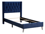 Glory Furniture Bergen Twin, Navy Blue Upholstered bed,