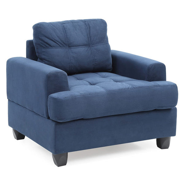 Glory Furniture Sandridge Microsuede Chair in Navy Blue
