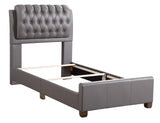 Glory Furniture Marilla Faux Leather Upholstered Twin Bed in Light Gray