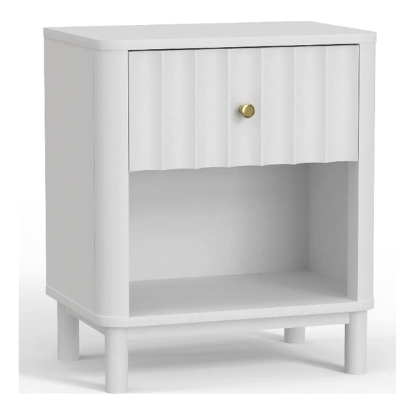 Alpine Furniture Stapleton 1 Drawer Nightstand in White