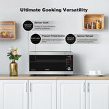 Galanz Microwave Oven ExpressWave with Patented Inverter Technology, Sensor Cook & Sensor Reheat, 10 Variable Power Levels, Express Cooking Knob, 1100W 1.3 Cu Ft Stainless Steel GEWWD13S1SV11