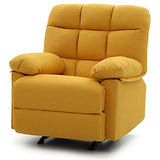 Glory Furniture Cindy Twill Fabric Rocker Recliner in Yellow